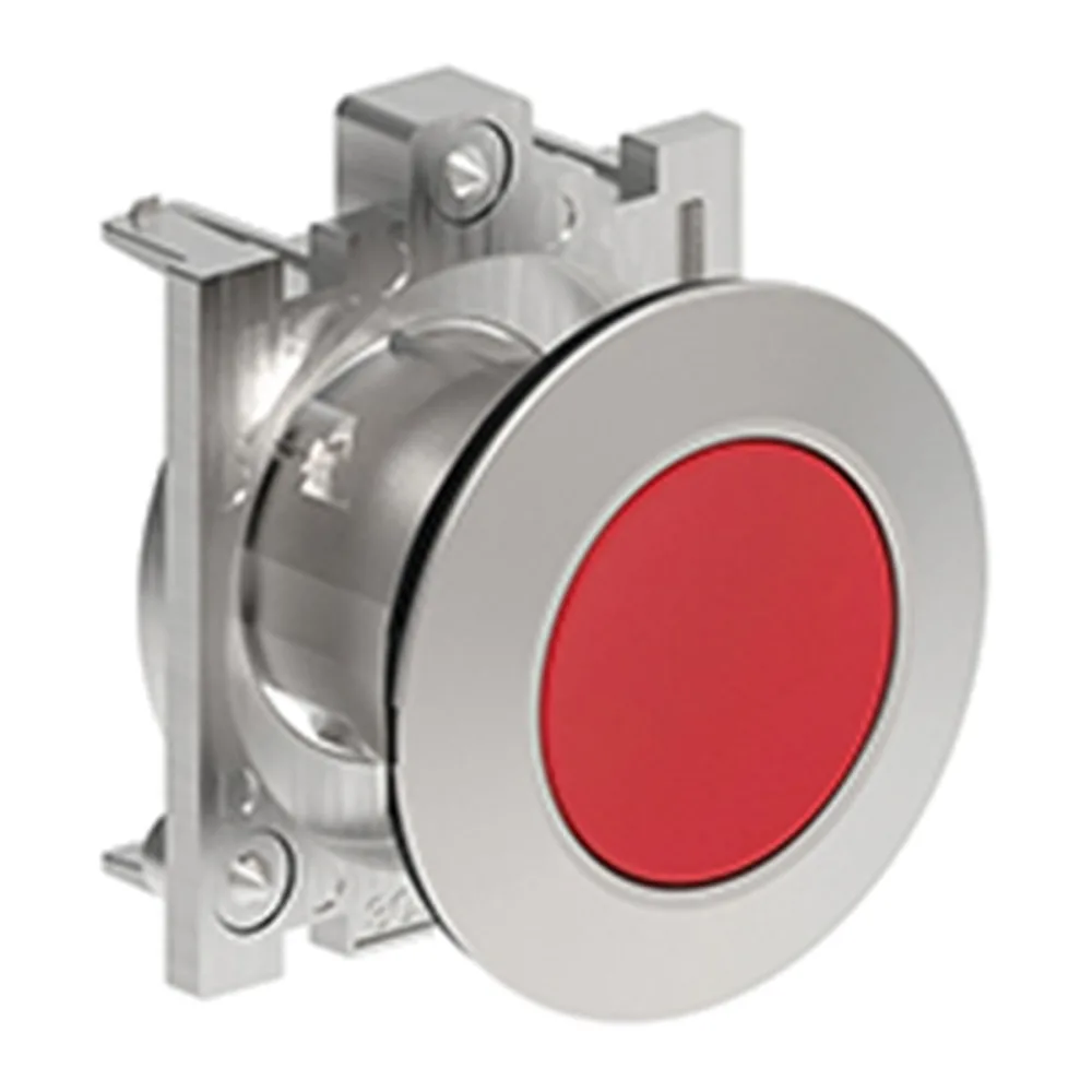 Pulsador Plano Rojo (cabezal), Contacto Momentaneo, 30MM, Metalico 2488272 Lovato