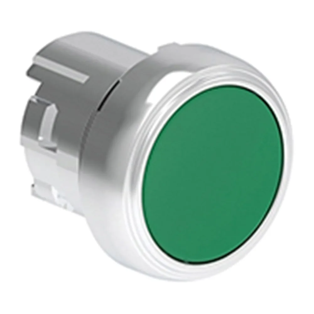 Pulsador Plano Verde (cabezal), Contacto con Retension, 22MM, Metalico 2488472 Lovato