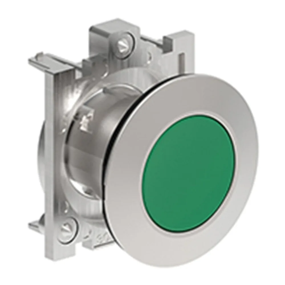 Pulsador Plano Verde (cabezal), Contacto Momentaneo, 30MM, Metalico 2488872 Lovato