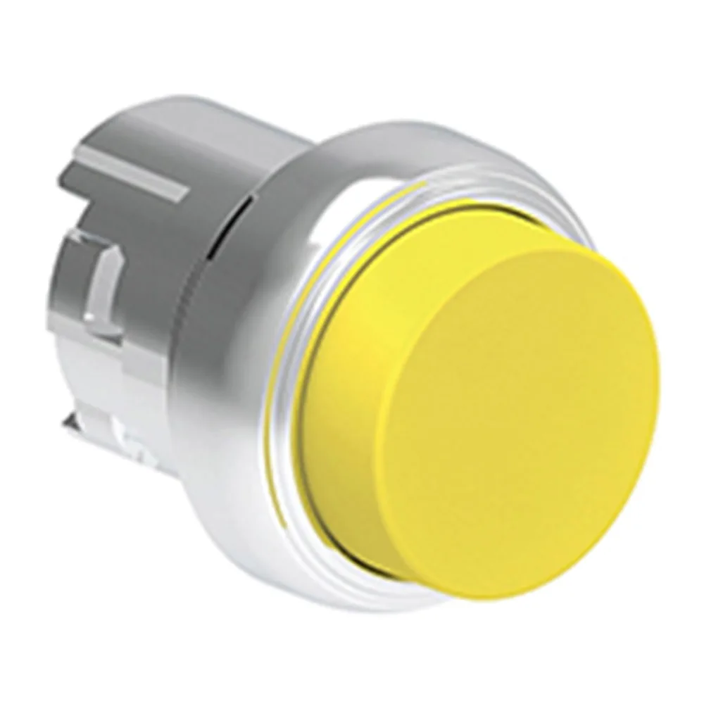 Pulsador Saliente Amarillo (cabezal), Contacto Momentaneo, 22MM, Metalico 2490472 Lovato