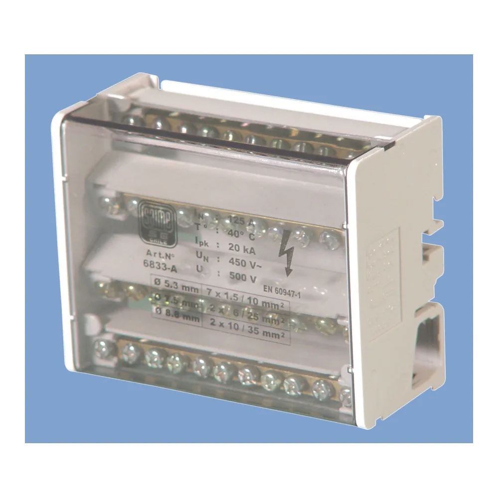 Repartidor Tetrapolar Distribucion Escalonada con Aislacion 125A 2X35+2X25+7X10MM2 Saime Sg 6833205 Saime