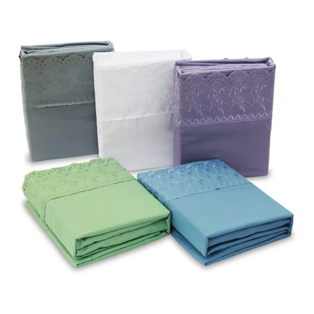 Sabana Microfibra Broderie 1 1/2 Plazas Andes