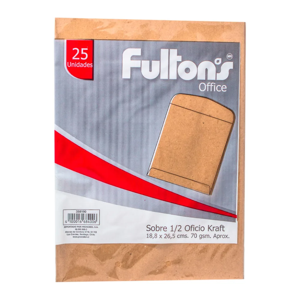 Saco de Papel 1/2 Oficio Kraft 70 Gramos Fultons