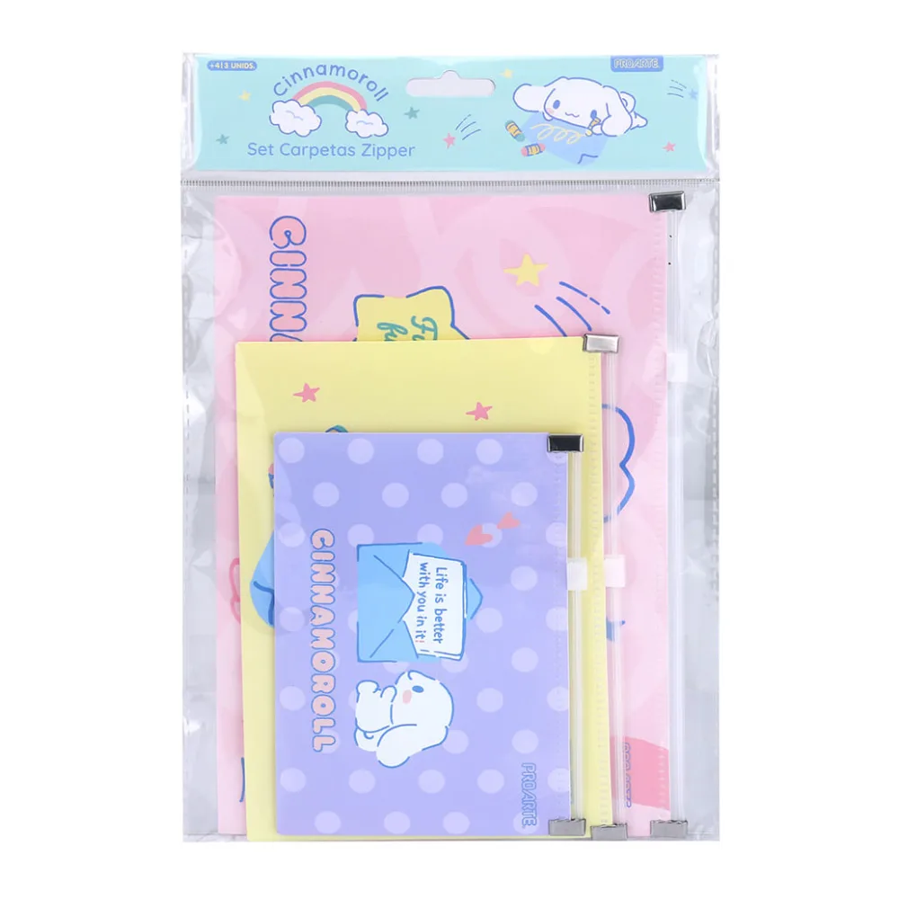 Set 3 Carpetas Zipper Cinnamoroll Proarte