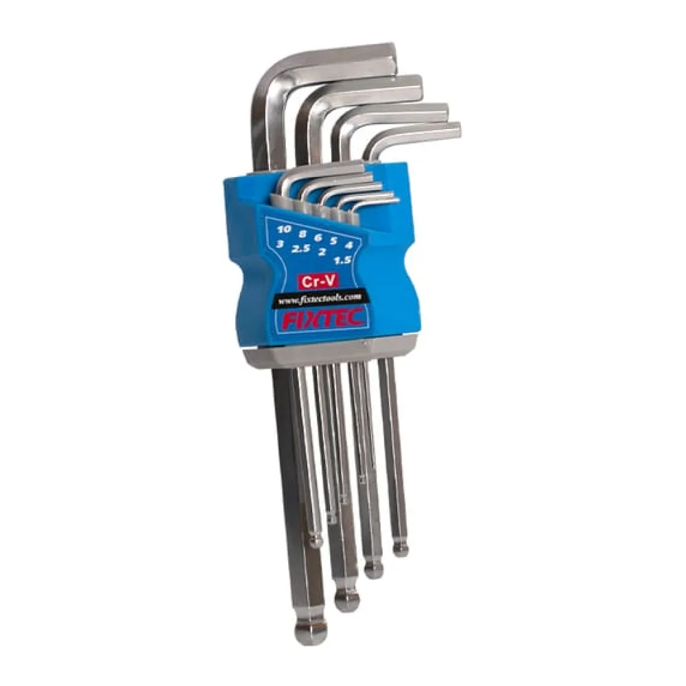 Set 9 Piezas Llave Allen Bola Hexagonal 1.5-10MM Corta FHHK1019 Fixtec