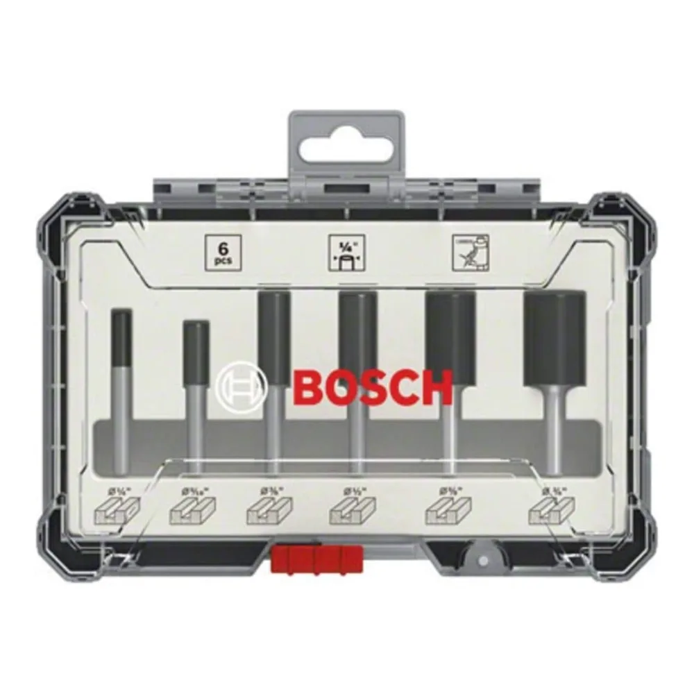 Set de Fresas Rectas Bosch 6 Pcs 1/4"