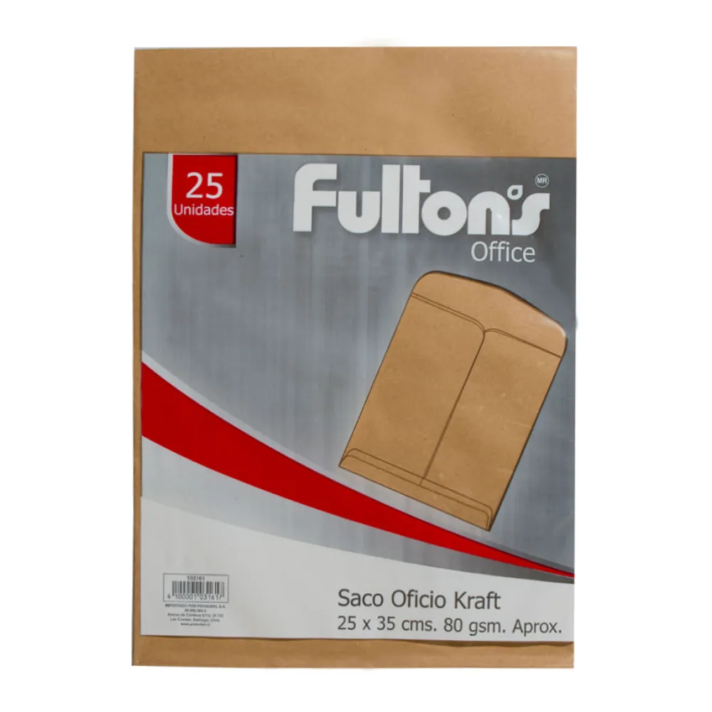 Sobre Saco Oficio Kraft 80 Gramos Fultons