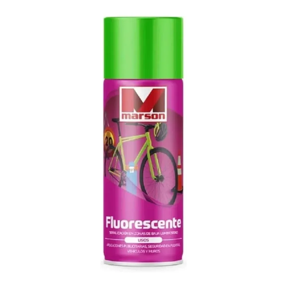 Spray Esmalte Fluorescente Verde 350 Ml Marson