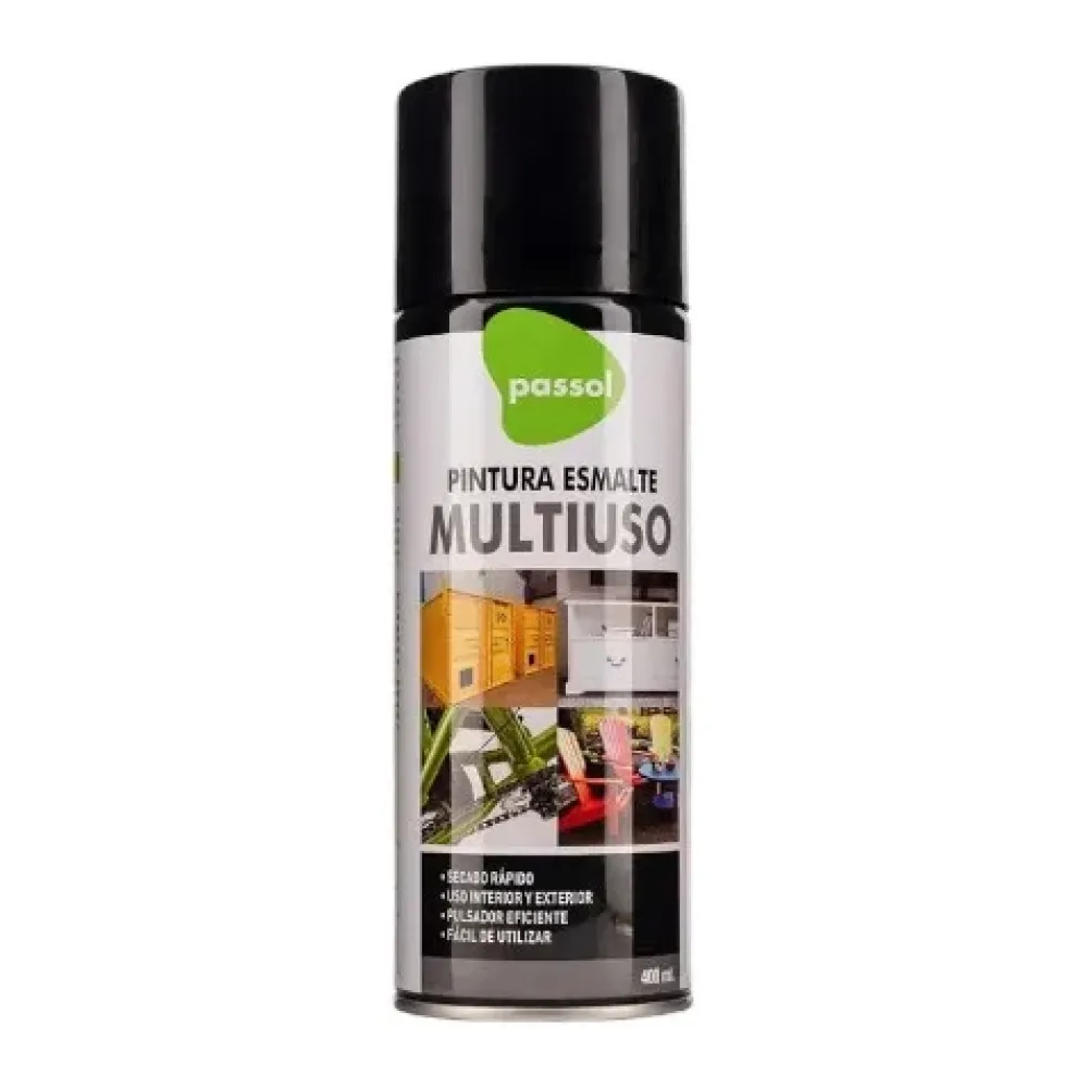 Spray Esmalte Secado Rápido Negro 400ML Passol
