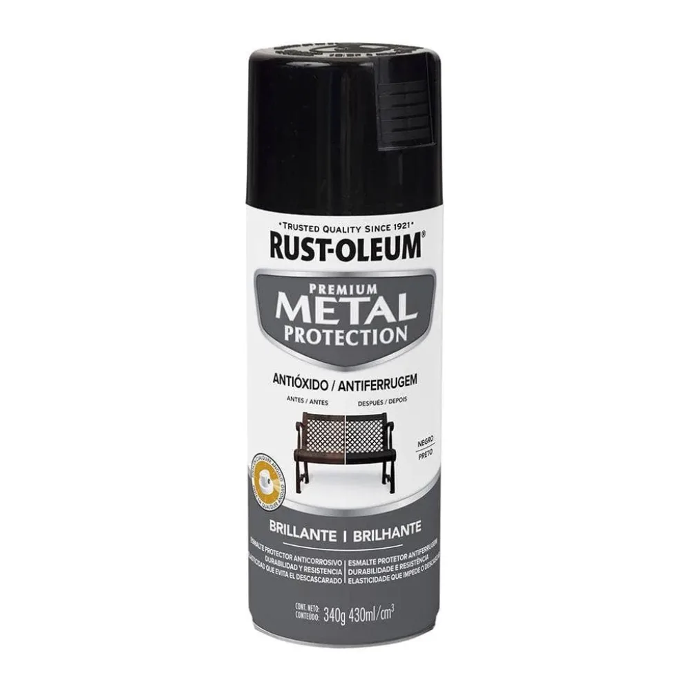 Spray Rust-ol. Esmalte Anticorr Negro Brill 340GR Rust-oleum