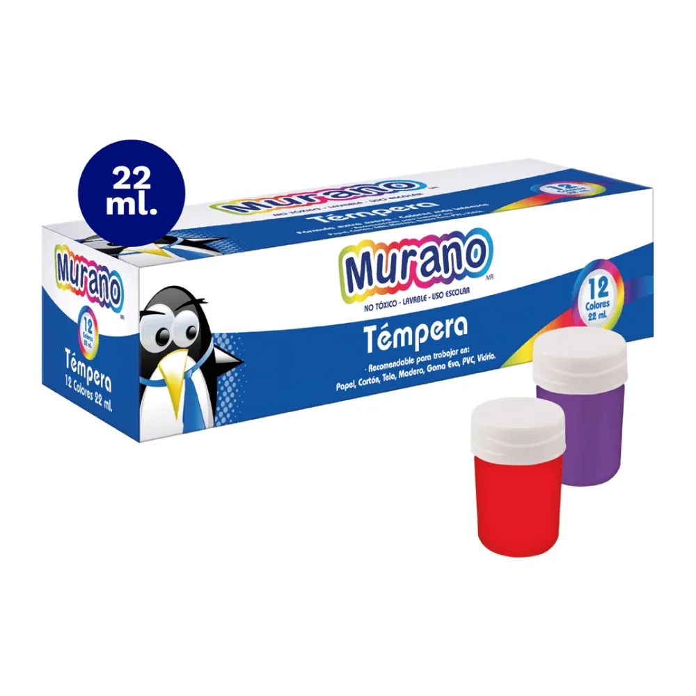 Tempera 12 Colores 22 Ml Murano