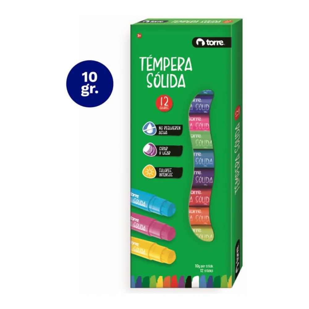 Tempera Solida 12 Colores Torre