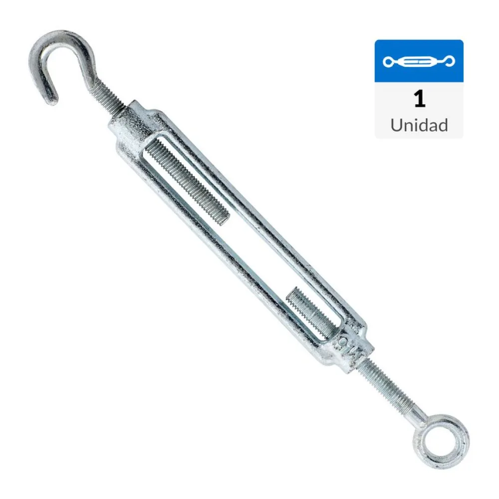 Tensor Gancho-ojo 1/4" Acero Gris. Fixser
