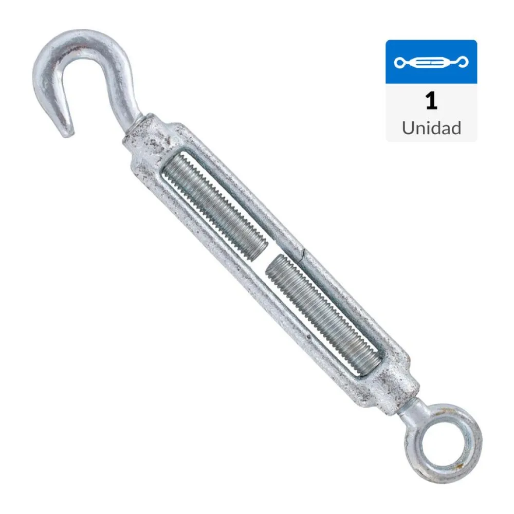Tensor Gancho-ojo 3/8" Acero Gris Fixser
