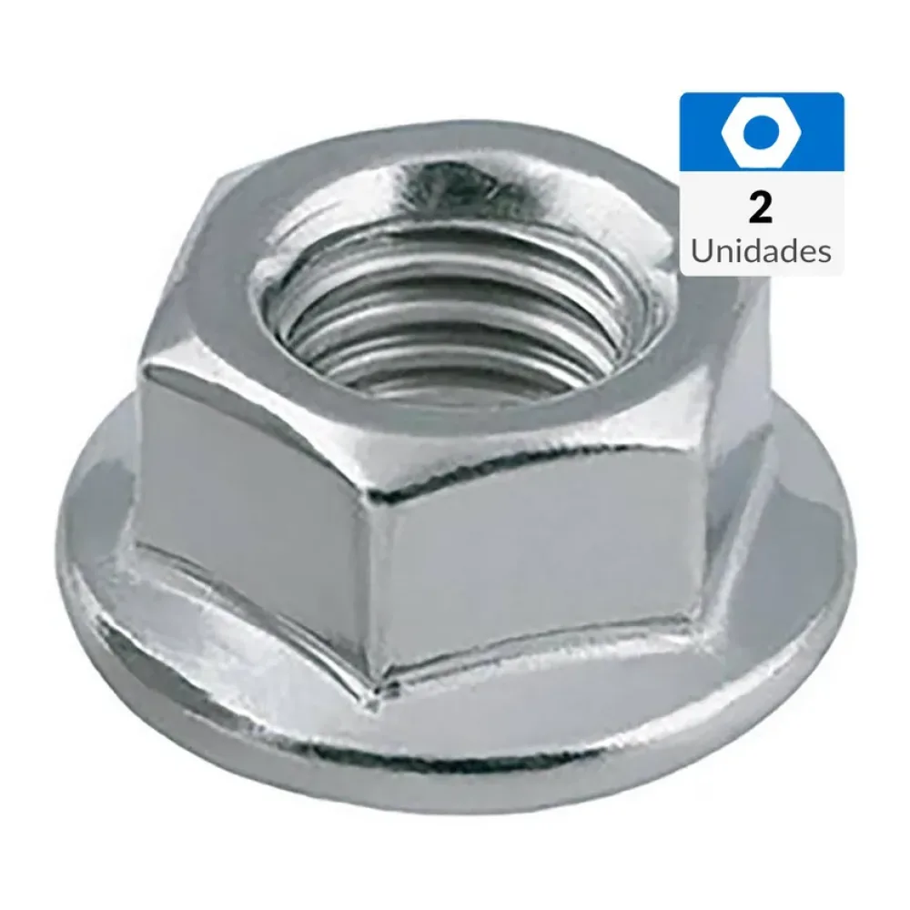 Tuerca Hexagonal Flange Unc 5/16-18 Zincado 2 Unid Mamut