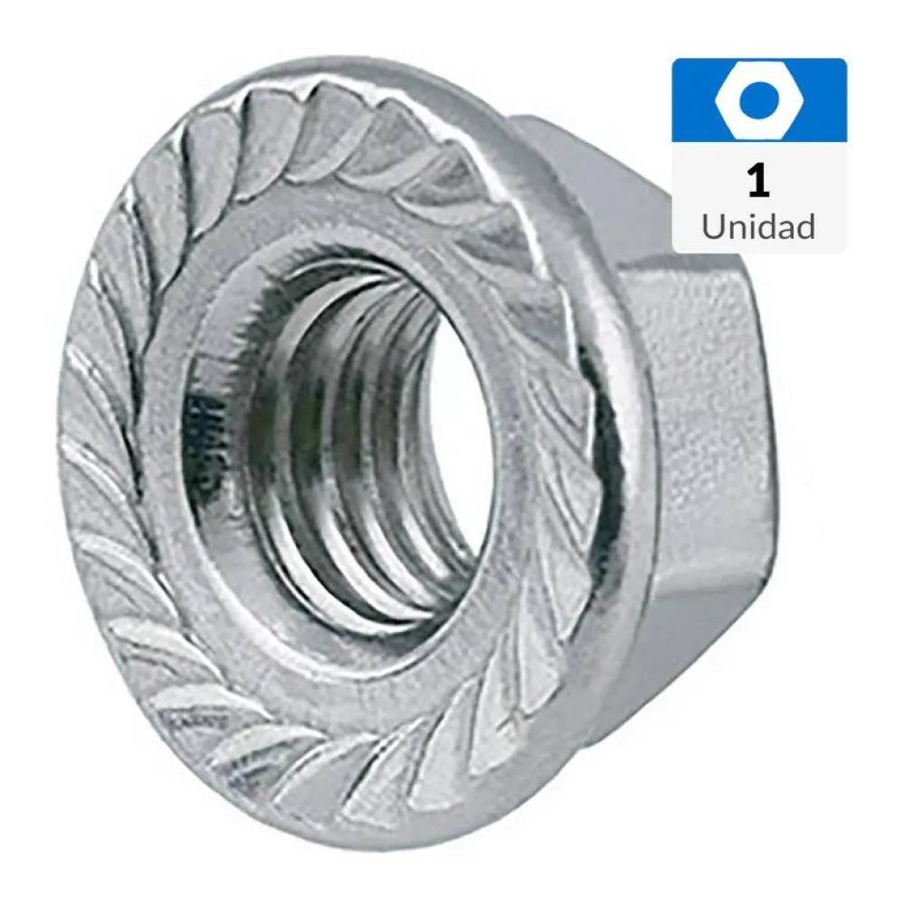 Tuerca Hexagonal Flange Unc 5/8-11 Zincado 1 Unid Mamut